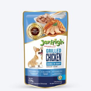 پوچ جرهای با طعم مرغ گریل در سس (JerHigh Dog Pouch – Grilled Chicken in Gravy)